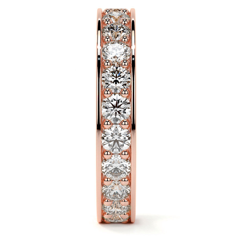 Round Brilliant Channel Bead Setting Moissanite Eternity Ring 1.8ct - 2.1ct