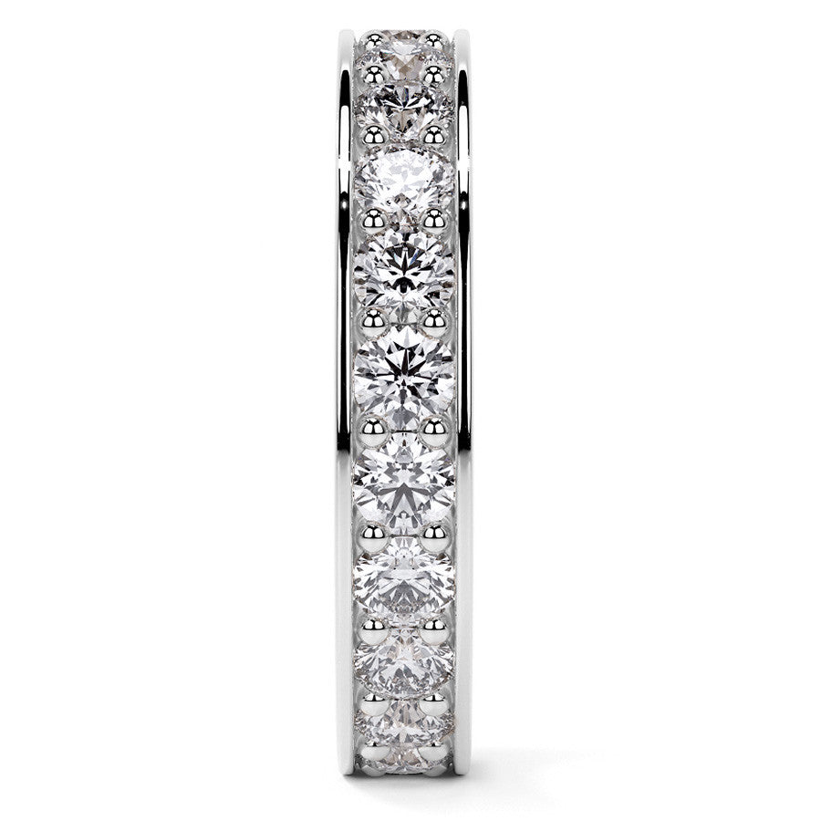 Round Brilliant Channel Bead Setting Moissanite Eternity Ring 1.8ct - 2.1ct