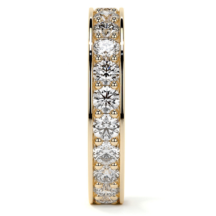 Round Brilliant Channel Bead Setting Moissanite Eternity Ring 1.8ct - 2.1ct