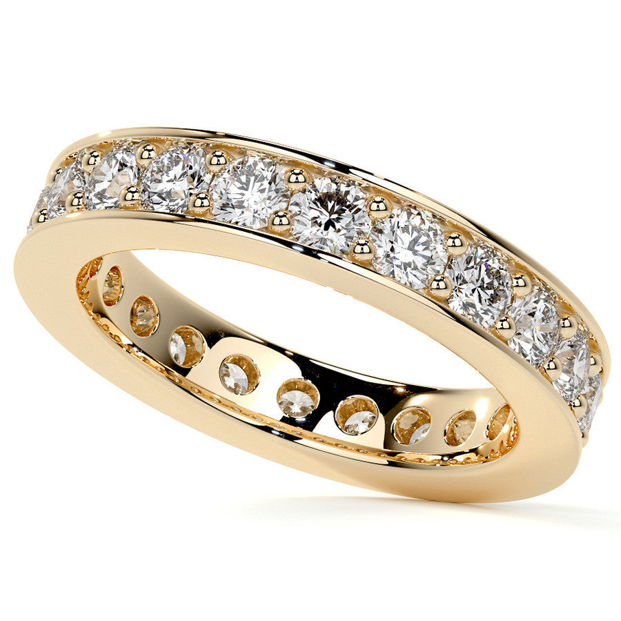 Round Brilliant Channel Bead Setting Moissanite Eternity Ring 1.8ct - 2.1ct