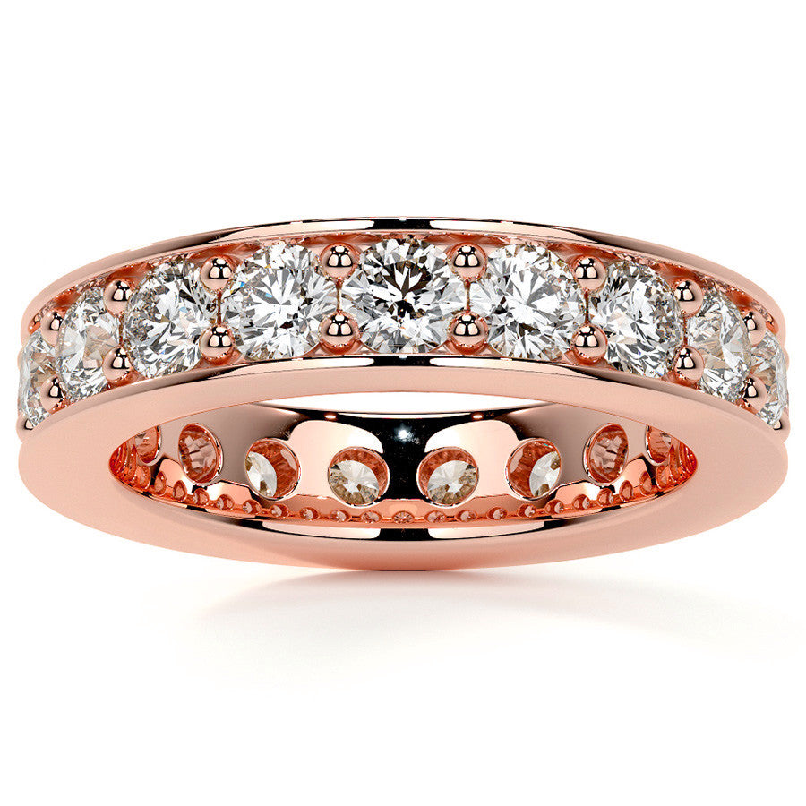 Round Brilliant Channel Bead Setting Moissanite Eternity Ring 2.4ct - 2.7ct