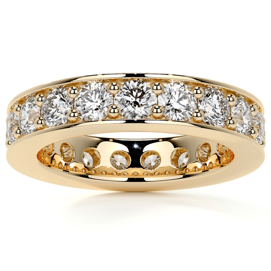 Round Brilliant Channel Bead Setting Moissanite Eternity Ring 2.4ct - 2.7ct