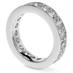 Round Brilliant Channel Bead Setting Moissanite Eternity Ring 2.4ct - 2.7ct