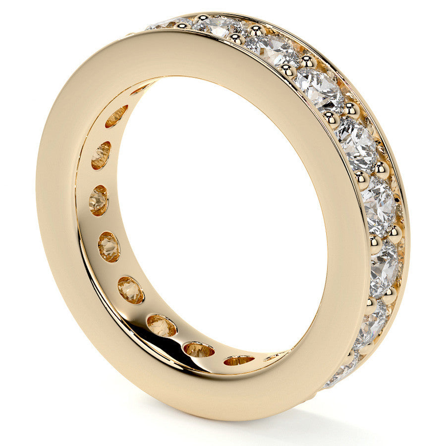 Round Brilliant Channel Bead Setting Moissanite Eternity Ring 2.4ct - 2.7ct