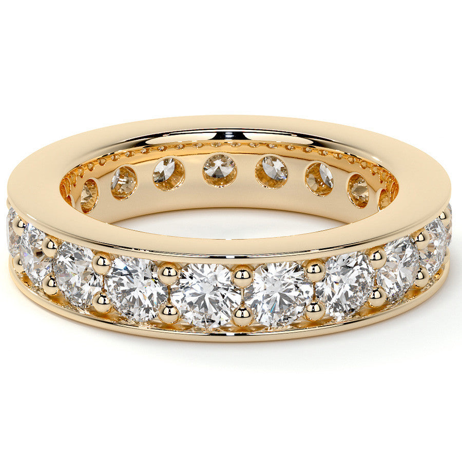 Round Brilliant Channel Bead Setting Moissanite Eternity Ring 2.4ct - 2.7ct