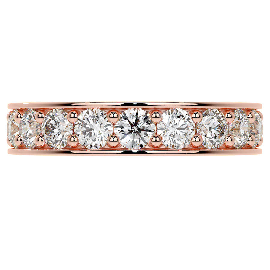 Round Brilliant Channel Bead Setting Moissanite Eternity Ring 2.4ct - 2.7ct