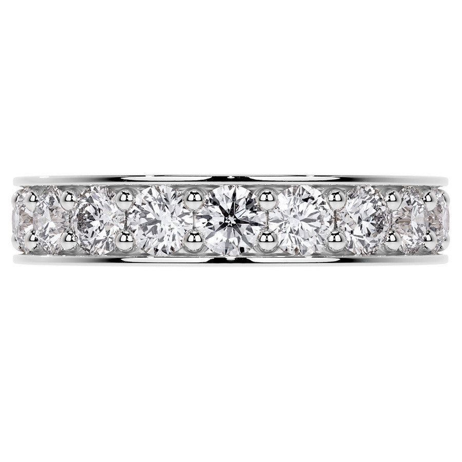 Round Brilliant Channel Bead Setting Moissanite Eternity Ring 2.4ct - 2.7ct