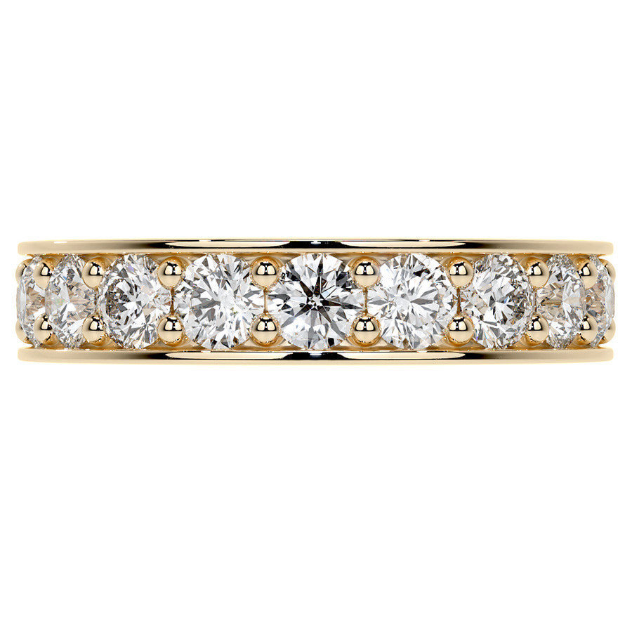 Round Brilliant Channel Bead Setting Moissanite Eternity Ring 2.4ct - 2.7ct