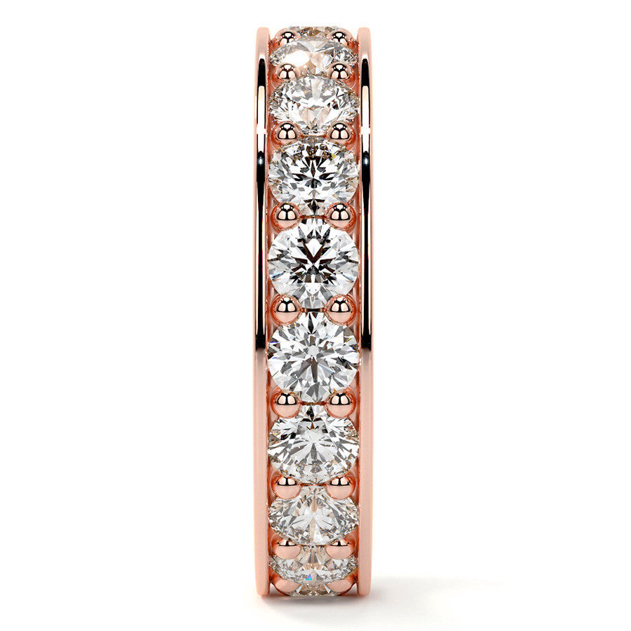 Round Brilliant Channel Bead Setting Moissanite Eternity Ring 2.4ct - 2.7ct