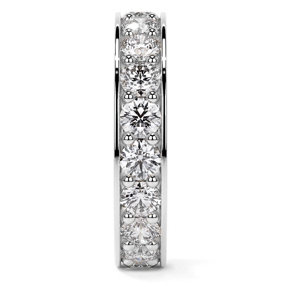 Round Brilliant Channel Bead Setting Moissanite Eternity Ring 2.4ct - 2.7ct