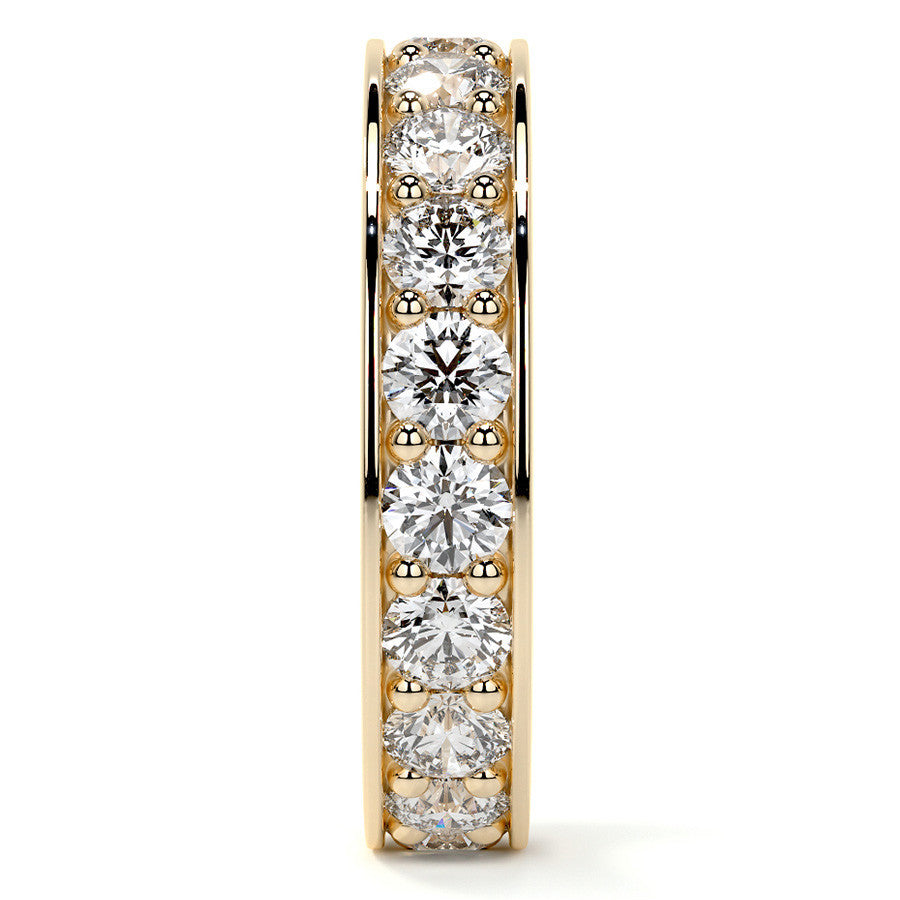 Round Brilliant Channel Bead Setting Moissanite Eternity Ring 2.4ct - 2.7ct