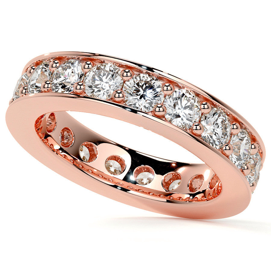 Round Brilliant Channel Bead Setting Moissanite Eternity Ring 2.4ct - 2.7ct