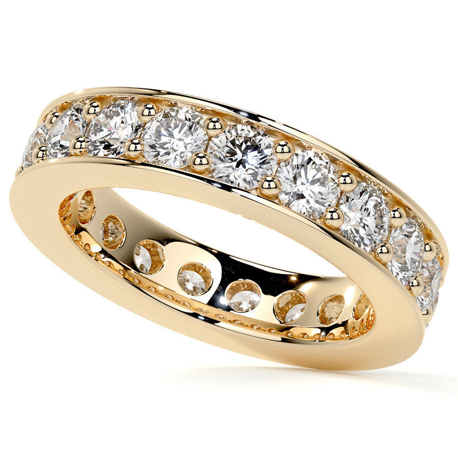 Round Brilliant Channel Bead Setting Moissanite Eternity Ring 2.4ct - 2.7ct