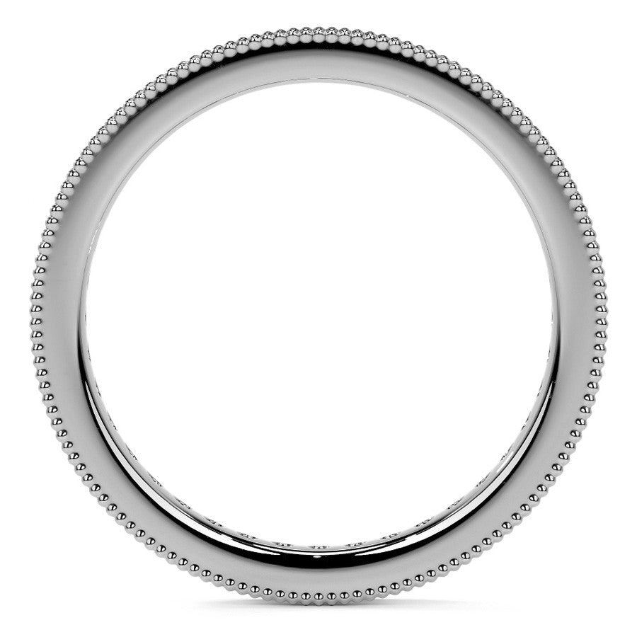 Round Brilliant Channel Bead with Milgrain Moissanite Eternity Ring 0.5ct - 0.6ct