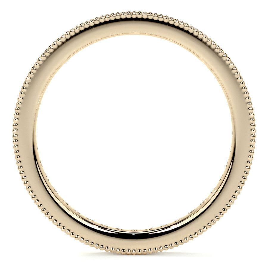 Round Brilliant Channel Bead with Milgrain Moissanite Eternity Ring 0.5ct - 0.6ct