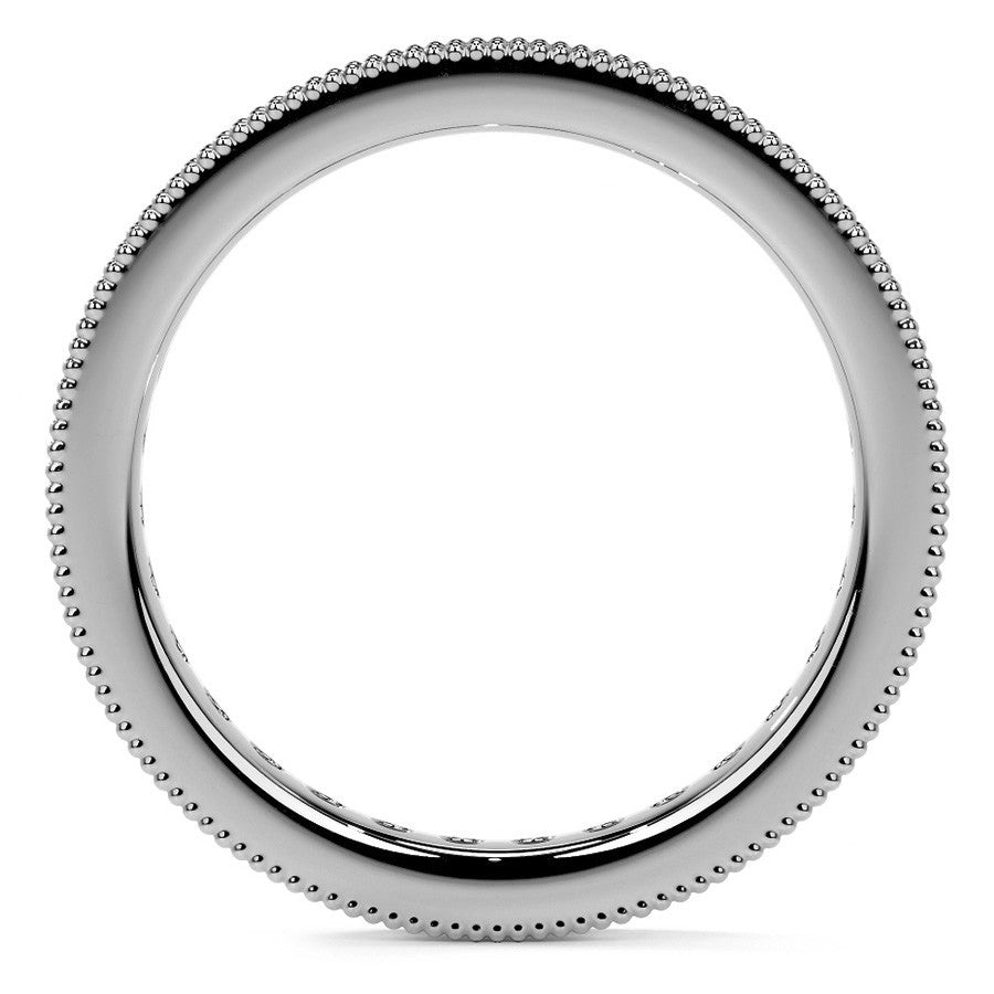 Round Brilliant Channel Bead with Milgrain Moissanite Eternity Ring 0.7ct - 0.9ct