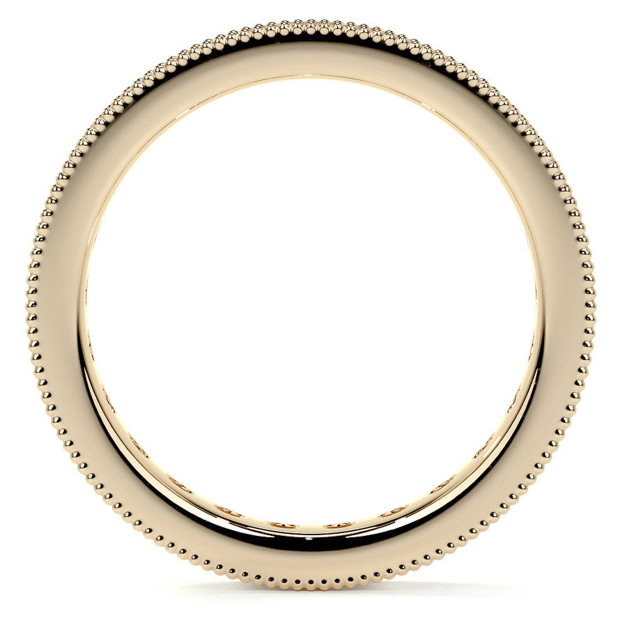 Round Brilliant Channel Bead with Milgrain Moissanite Eternity Ring 1.2ct - 1.4ct