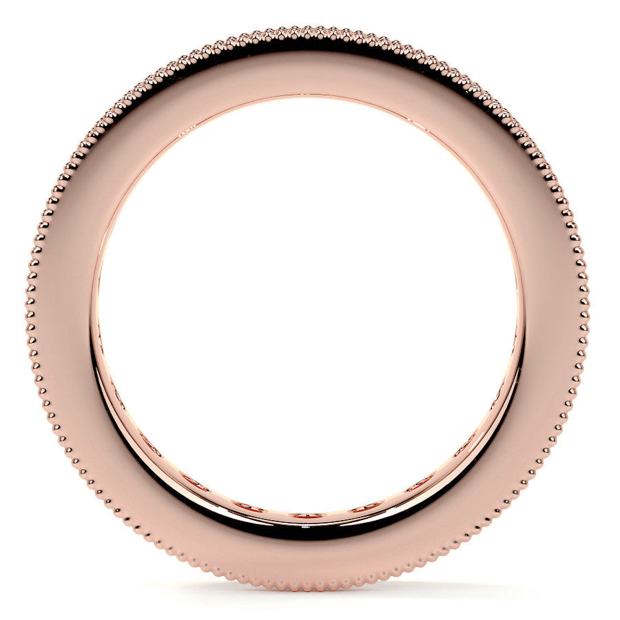 Round Brilliant Channel Bead with Milgrain Moissanite Eternity Ring 1.8ct - 2.1ct