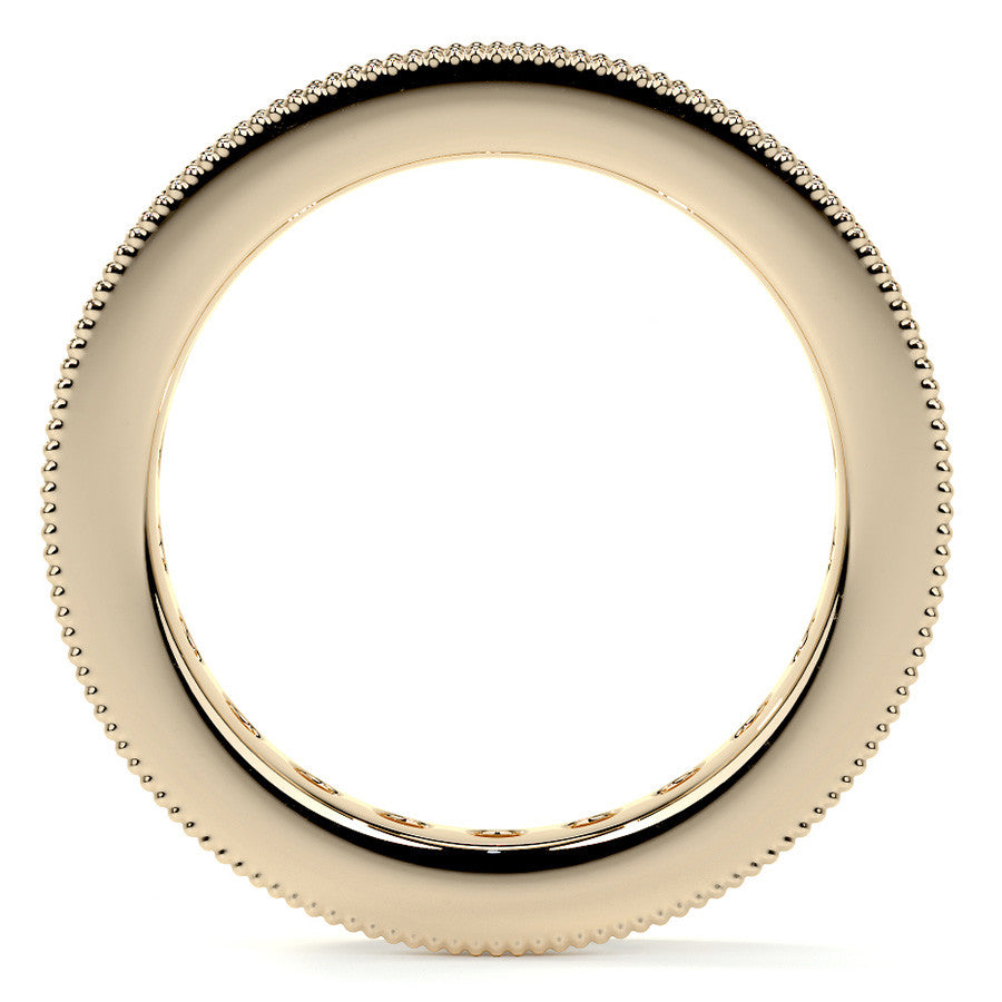 Round Brilliant Channel Bead with Milgrain Moissanite Eternity Ring 1.8ct - 2.1ct