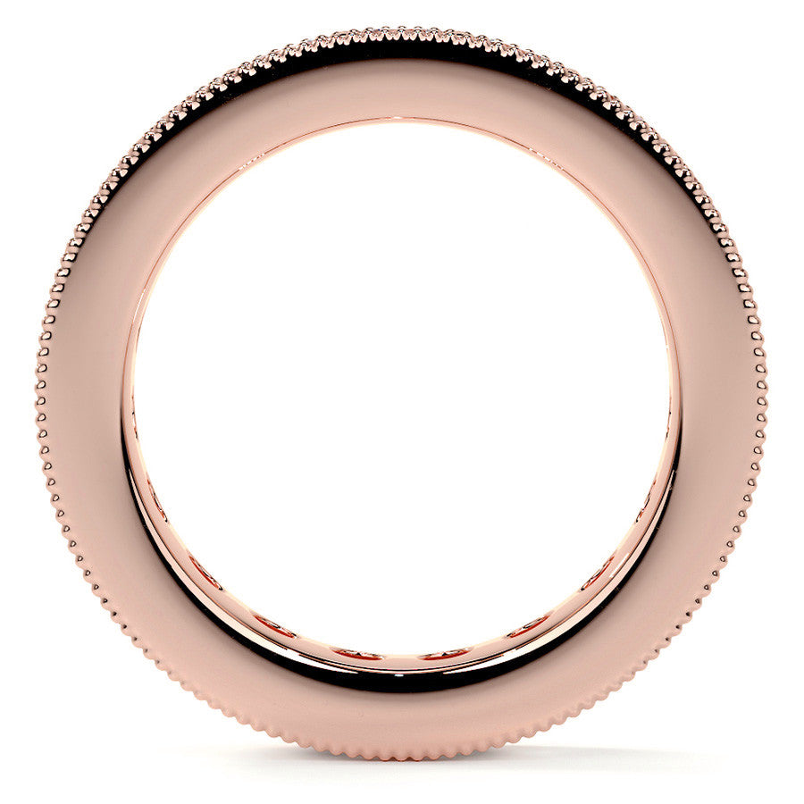 Round Brilliant Channel Bead with Milgrain Moissanite Eternity Ring 2.4ct - 2.7ct