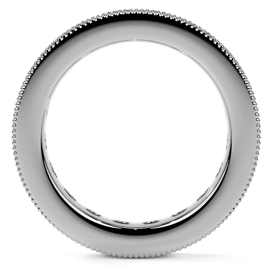 Round Brilliant Channel Bead with Milgrain Moissanite Eternity Ring 2.4ct - 2.7ct