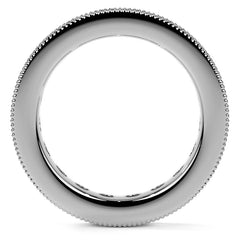Round Brilliant Channel Bead with Milgrain Moissanite Eternity Ring 2.4ct - 2.7ct