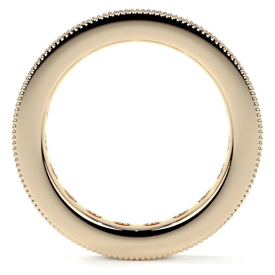 Round Brilliant Channel Bead with Milgrain Moissanite Eternity Ring 2.4ct - 2.7ct