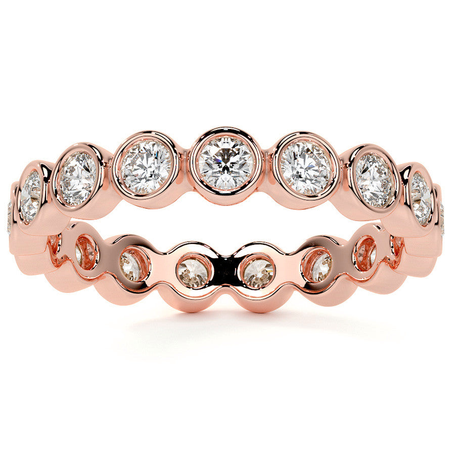 Round Brilliant Bezel Setting Moissanite Eternity Ring 0.9ct - 1.0ct