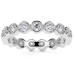 Round Brilliant Bezel Setting Moissanite Eternity Ring 0.9ct - 1.0ct
