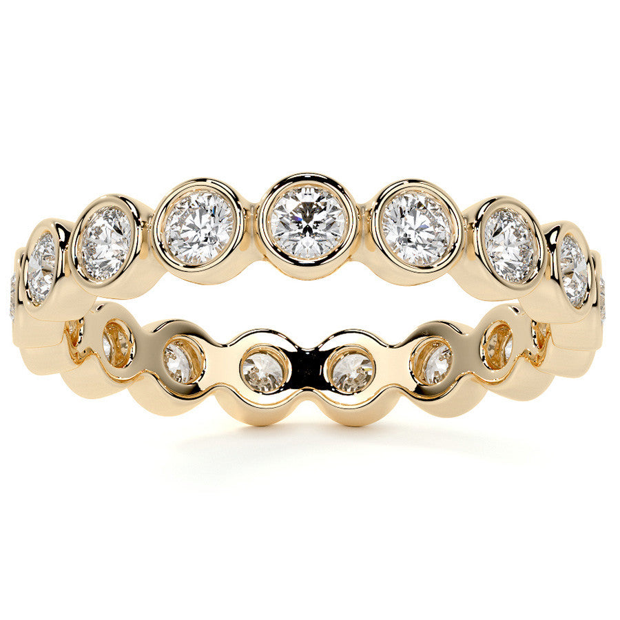 Round Brilliant Bezel Setting Moissanite Eternity Ring 0.9ct - 1.0ct