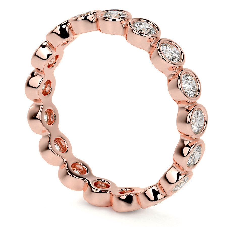 Round Brilliant Bezel Setting Moissanite Eternity Ring 0.9ct - 1.0ct