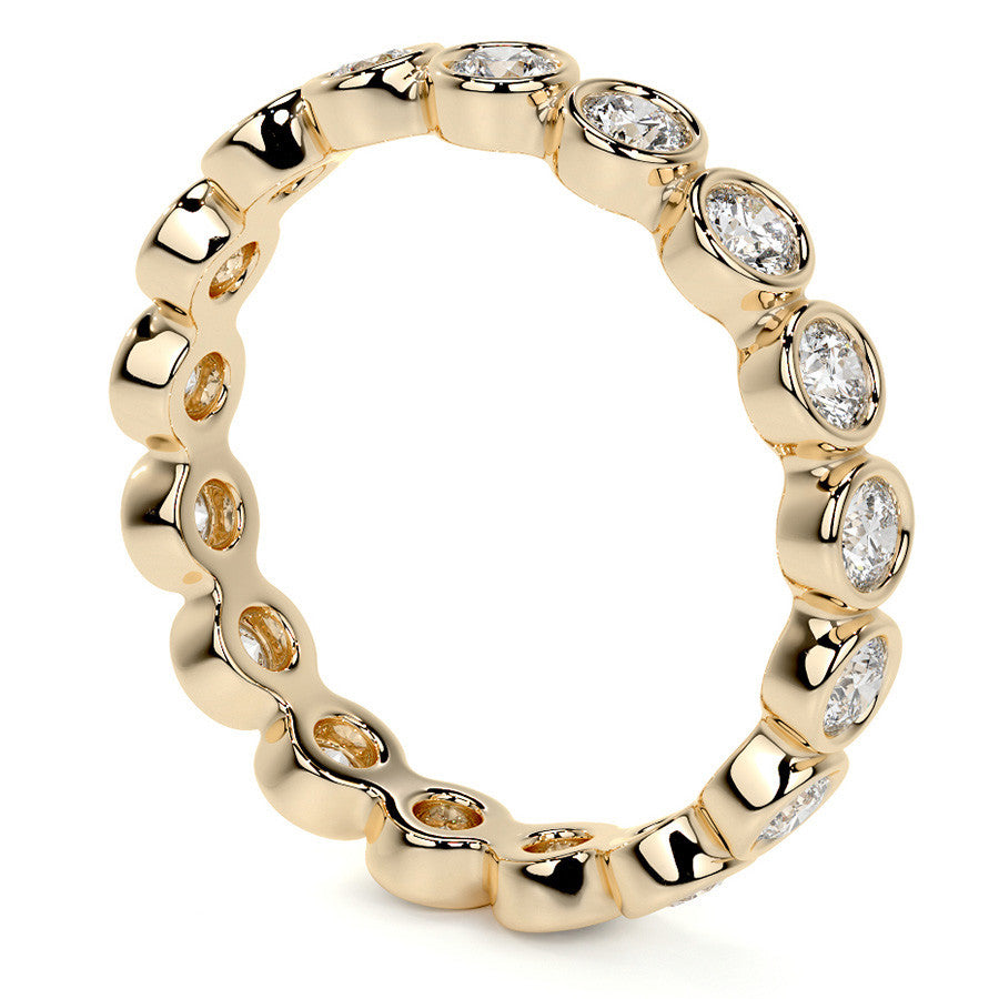 Round Brilliant Bezel Setting Moissanite Eternity Ring 0.9ct - 1.0ct