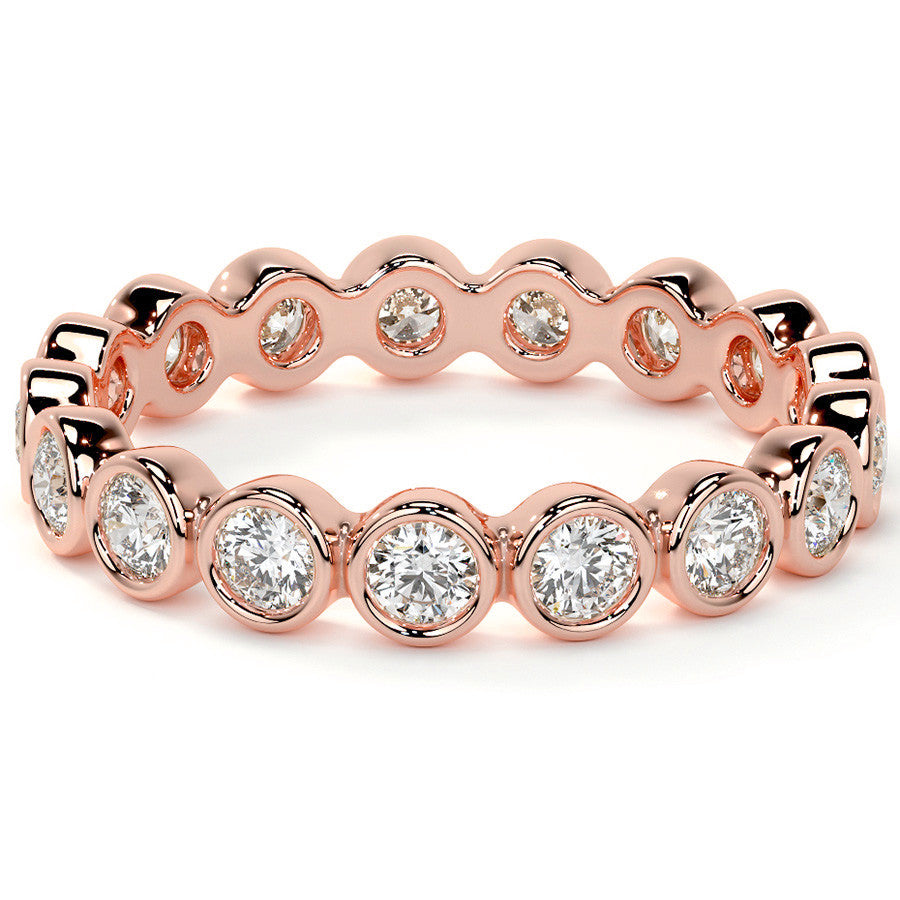Round Brilliant Bezel Setting Moissanite Eternity Ring 0.9ct - 1.0ct