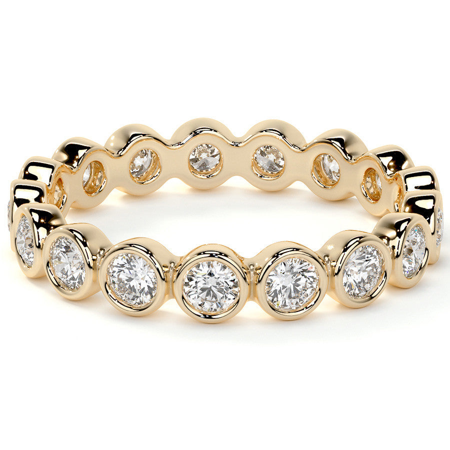 Round Brilliant Bezel Setting Moissanite Eternity Ring 0.9ct - 1.0ct