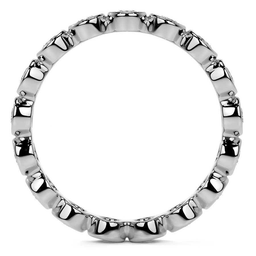 Round Brilliant Bezel Setting Moissanite Eternity Ring 0.9ct - 1.0ct
