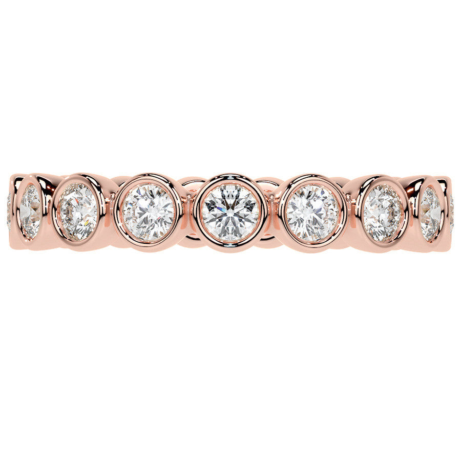 Round Brilliant Bezel Setting Moissanite Eternity Ring 0.9ct - 1.0ct