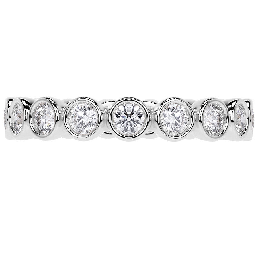 Round Brilliant Bezel Setting Moissanite Eternity Ring 0.9ct - 1.0ct