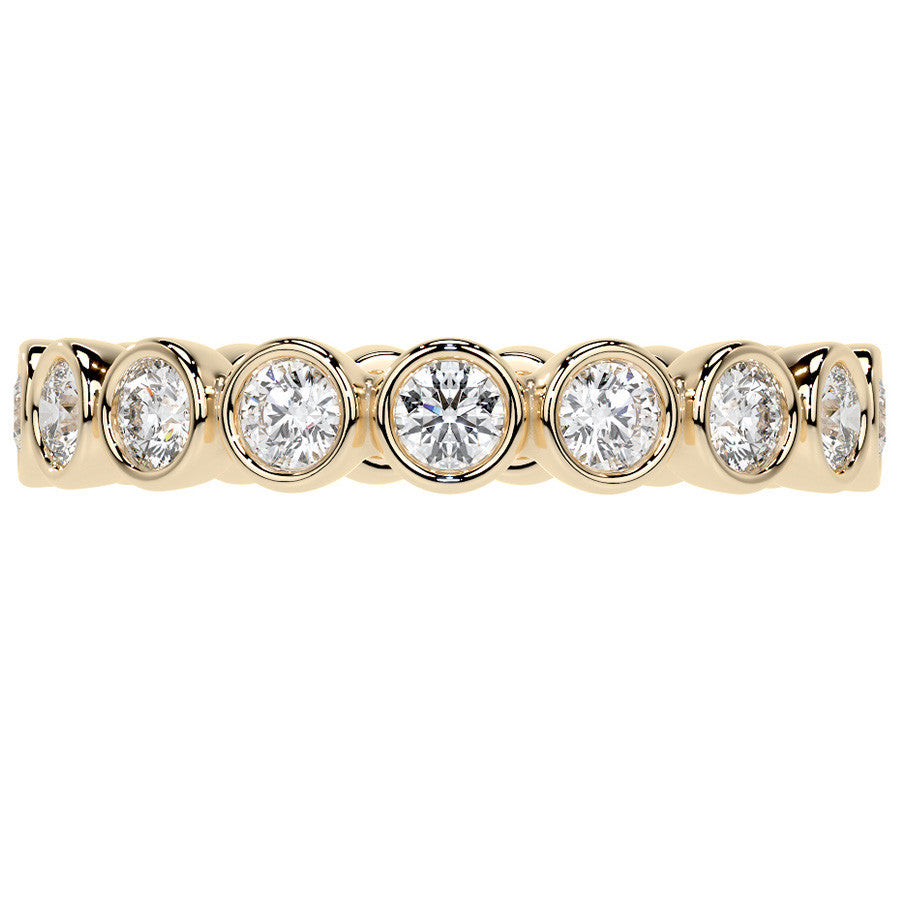 Round Brilliant Bezel Setting Moissanite Eternity Ring 0.9ct - 1.0ct