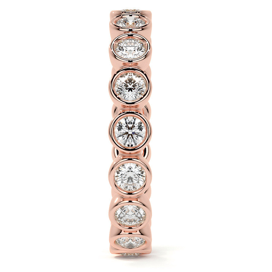 Round Brilliant Bezel Setting Moissanite Eternity Ring 0.9ct - 1.0ct