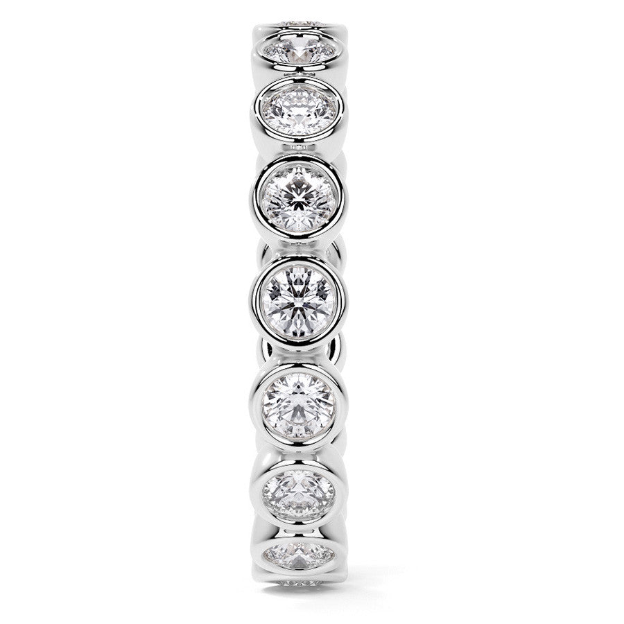Round Brilliant Bezel Setting Moissanite Eternity Ring 0.9ct - 1.0ct