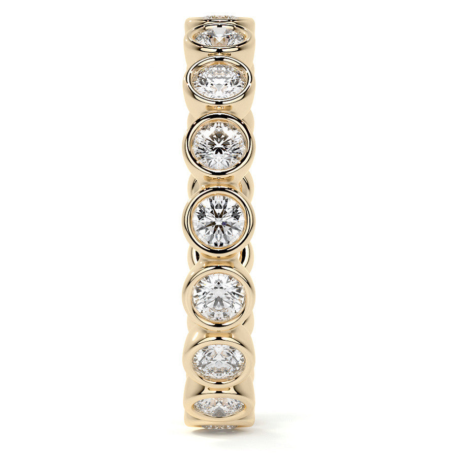 Round Brilliant Bezel Setting Moissanite Eternity Ring 0.9ct - 1.0ct