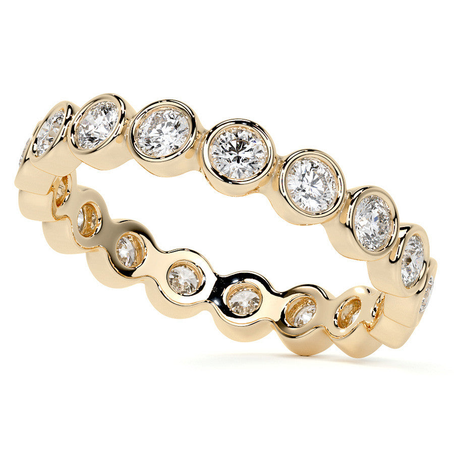 Round Brilliant Bezel Setting Moissanite Eternity Ring 0.9ct - 1.0ct