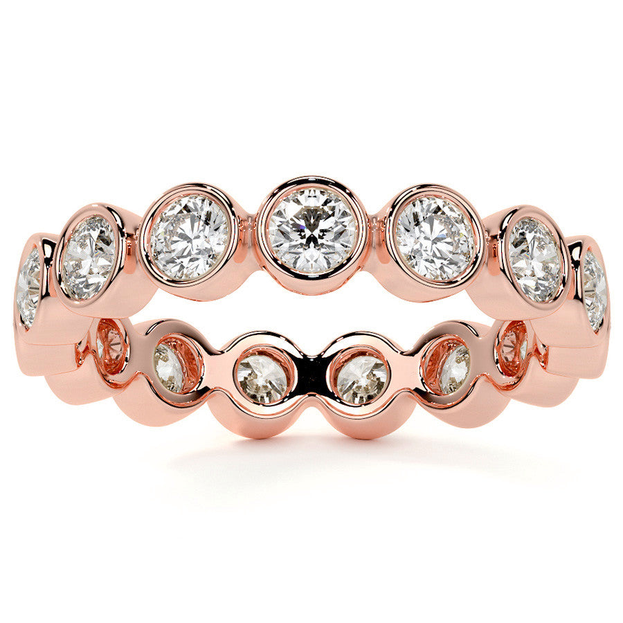 Round Brilliant Bezel Setting Moissanite Eternity Ring 1.3ct - 1.6ct