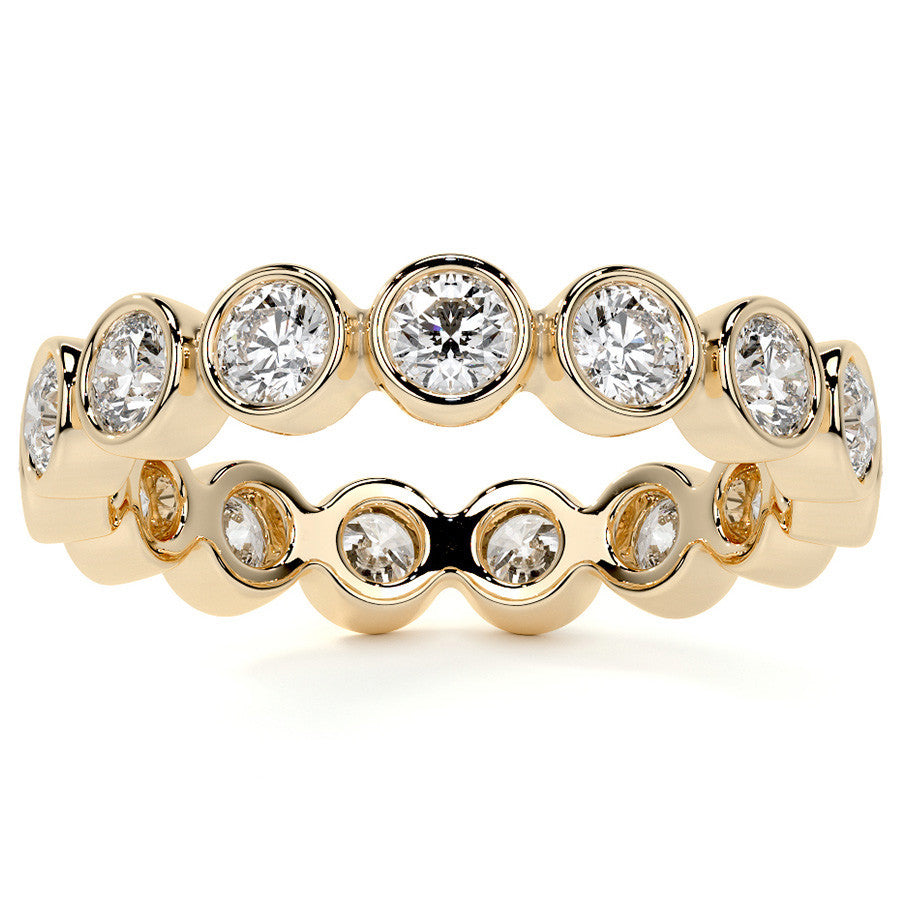 Round Brilliant Bezel Setting Moissanite Eternity Ring 1.3ct - 1.6ct