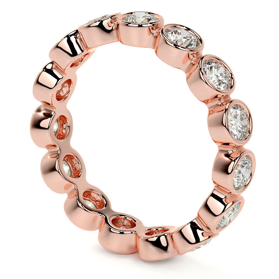 Round Brilliant Bezel Setting Moissanite Eternity Ring 1.3ct - 1.6ct