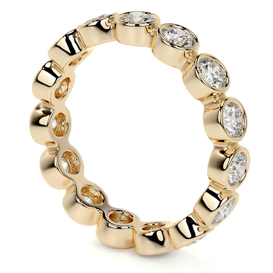 Round Brilliant Bezel Setting Moissanite Eternity Ring 1.3ct - 1.6ct