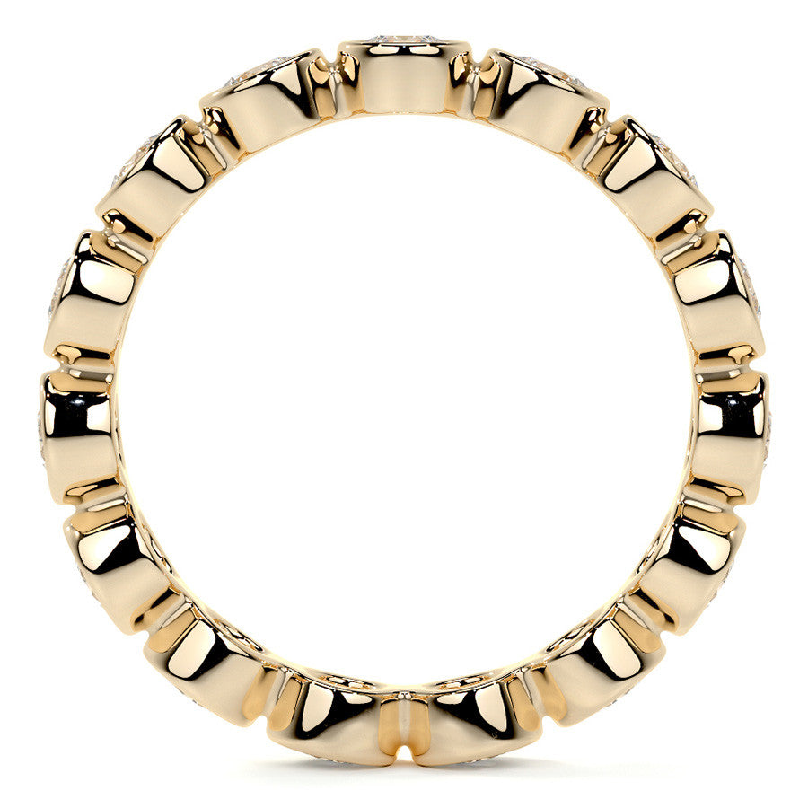 Round Brilliant Bezel Setting Moissanite Eternity Ring 1.3ct - 1.6ct