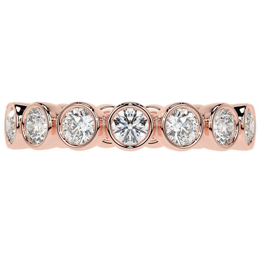 Round Brilliant Bezel Setting Moissanite Eternity Ring 1.3ct - 1.6ct