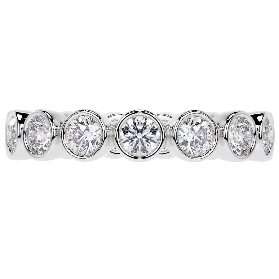 Round Brilliant Bezel Setting Moissanite Eternity Ring 1.3ct - 1.6ct