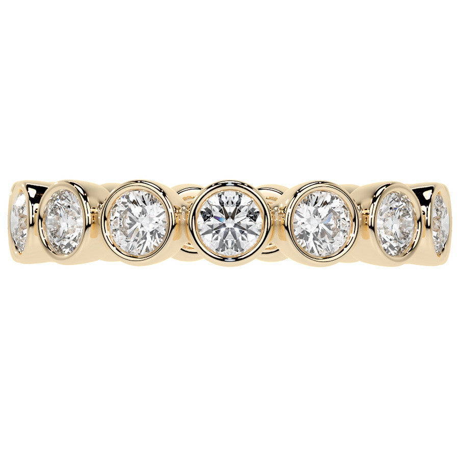 Round Brilliant Bezel Setting Moissanite Eternity Ring 1.3ct - 1.6ct